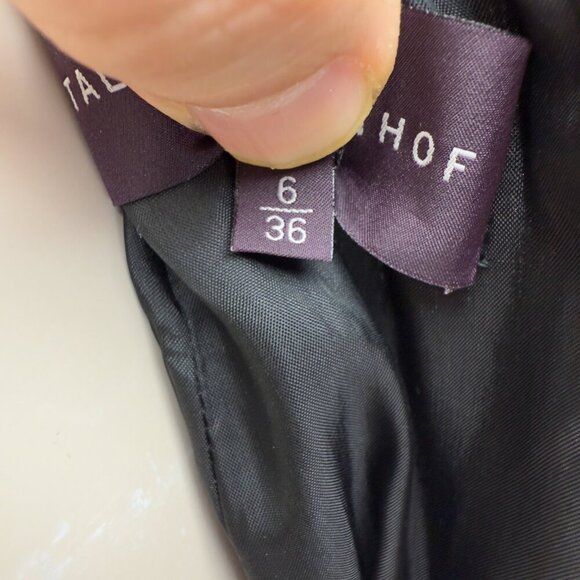 TALBOT RUBHOF Luxury Designer Cocktail Sequins A-Line Black Grey Dress sz 36 / 6 - Picture 11 of 13